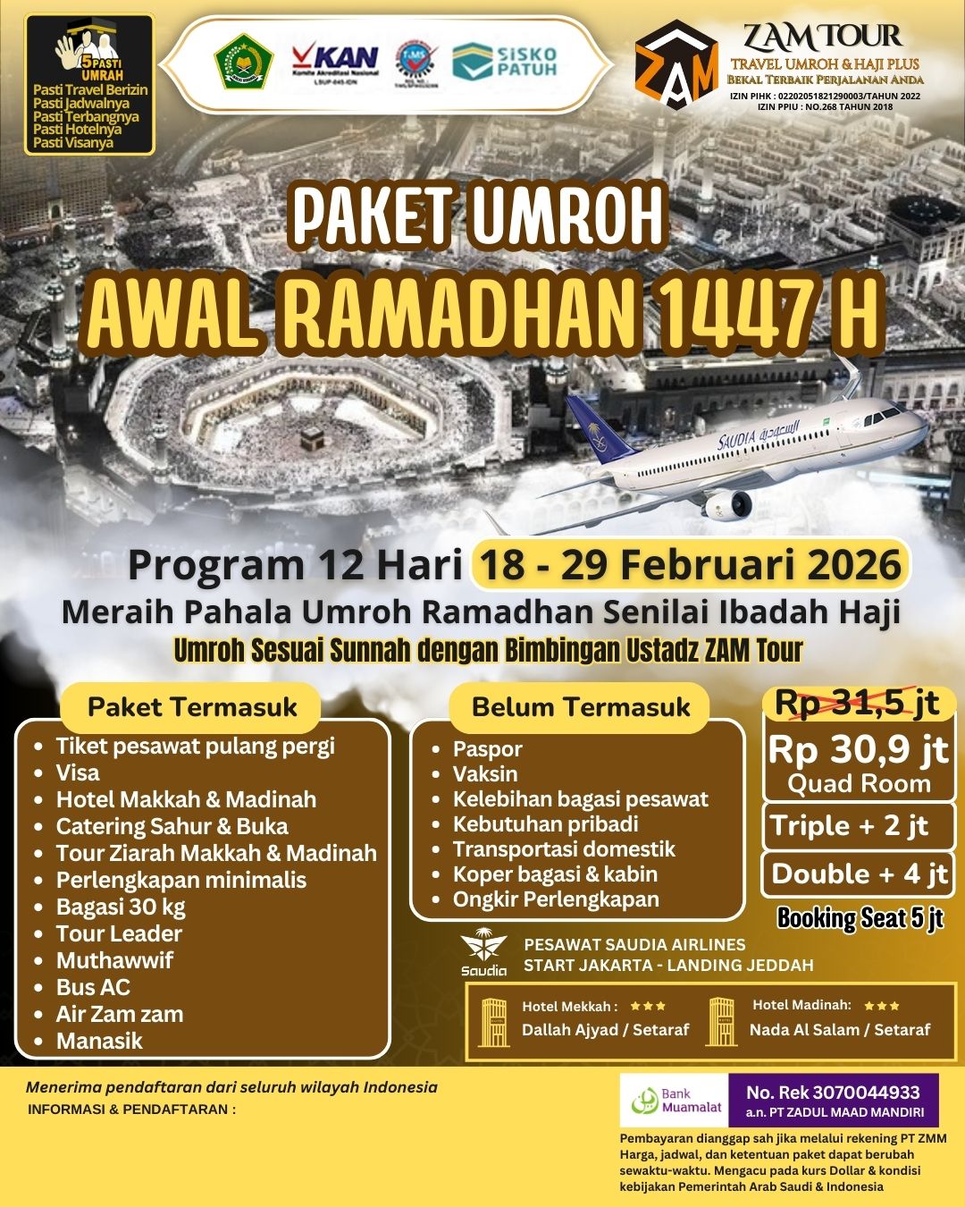 Umroh Awal Ramadhan 1447 H